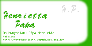 henrietta papa business card